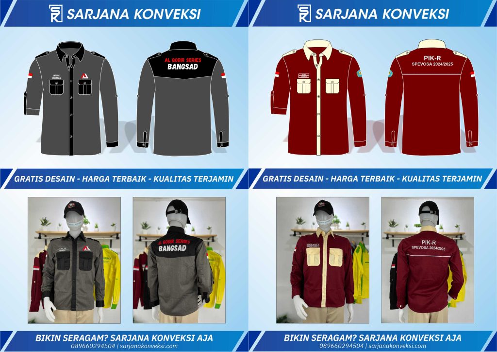 Desain Baju PDH Kombinasi Warna